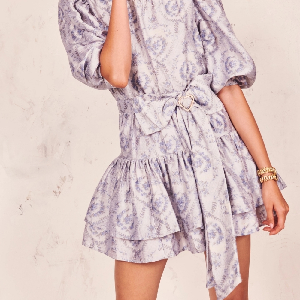 Loveshackfancy Bow Pearla Dress Blue Haze Revolve - Picture 6 of 8